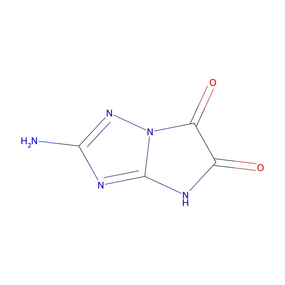 2-Imino-2,3-dihydro-1H-imidazo(1,2-b)(1,2,4)triazole-5,6-dione molecular structure, CAS 39958-44-6