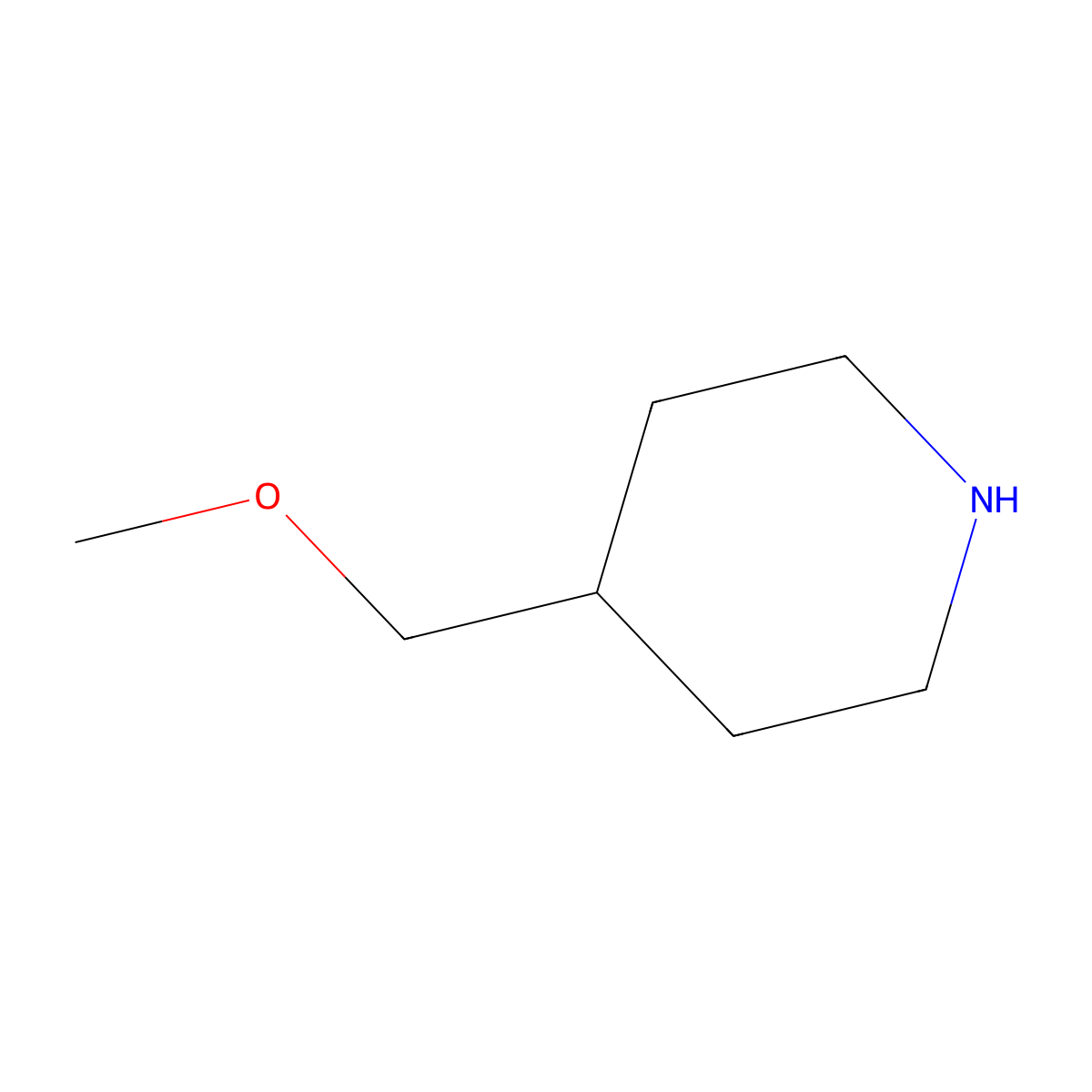 4-(Methoxymethyl)piperidine molecular structure, CAS 399580-55-3