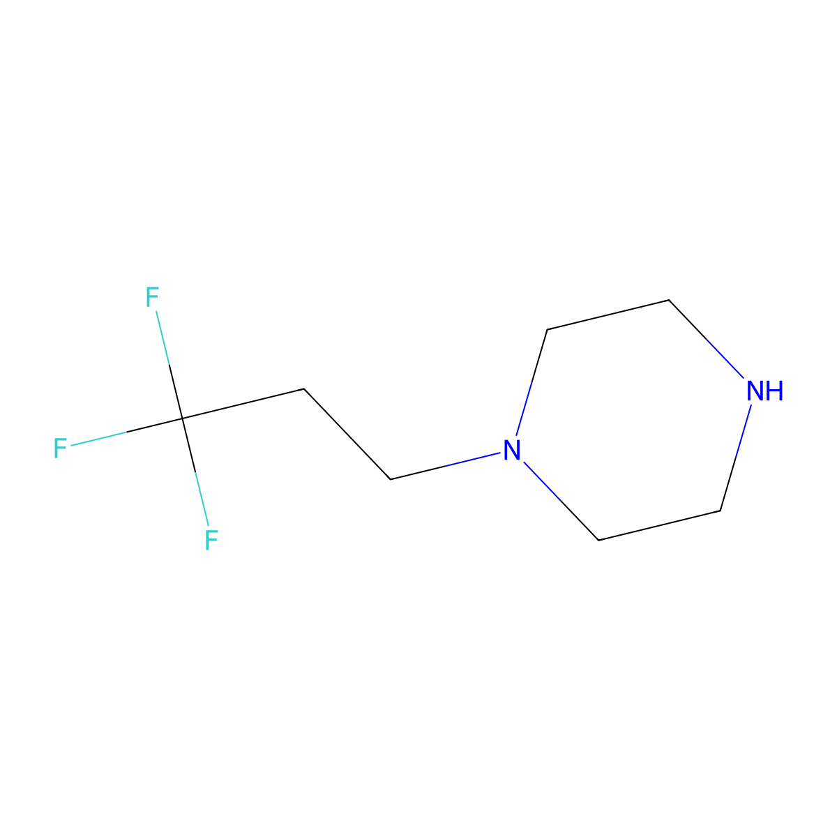 1-(3,3,3-Trifluoropropyl)piperazine molecular structure, CAS 399580-61-1