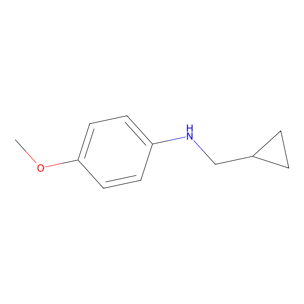 N-(cyclopropylmethyl)-4-methoxyaniline molecular structure, CAS 39959-32-5