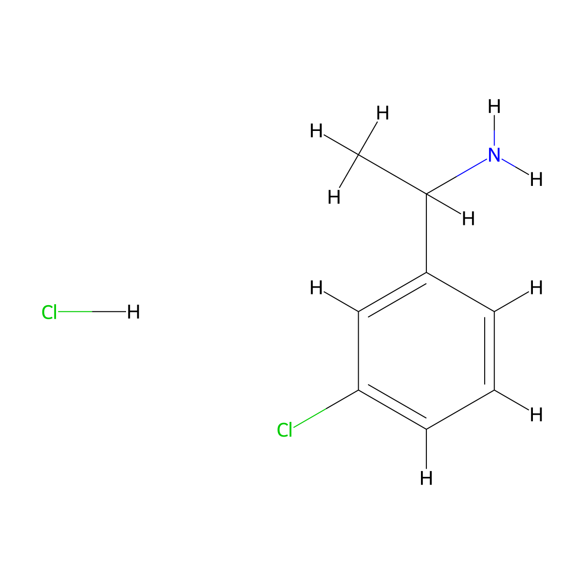 1-(3-Chlorophenyl)ethanamine, HCl molecular structure, CAS 39959-69-8