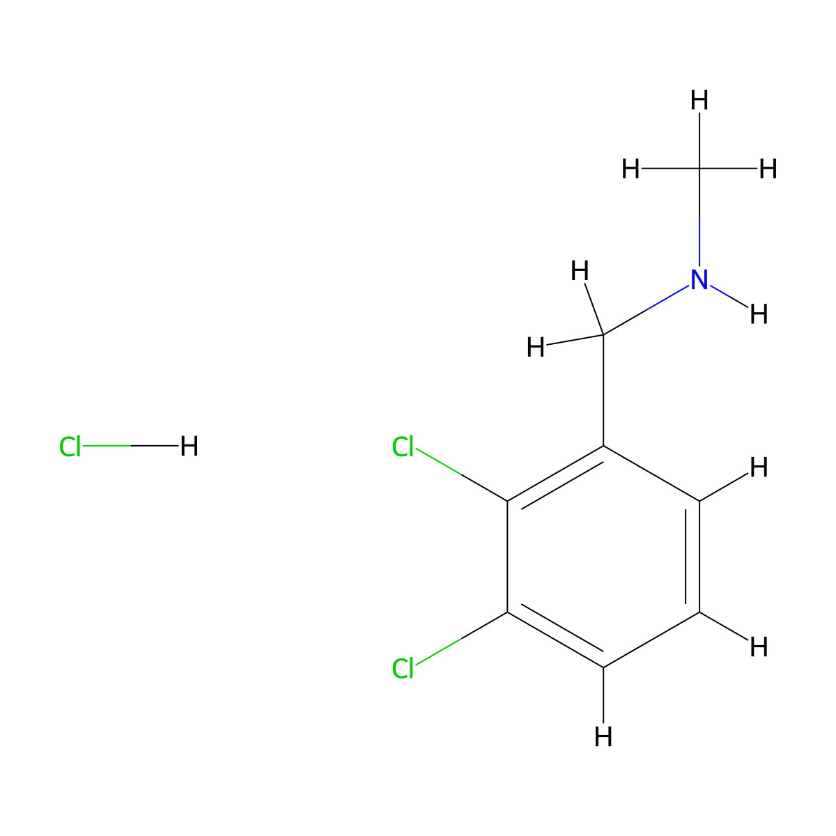 [(2,3-Dichlorophenyl)methyl](methyl)amine hydrochloride molecular structure, CAS 39959-78-9