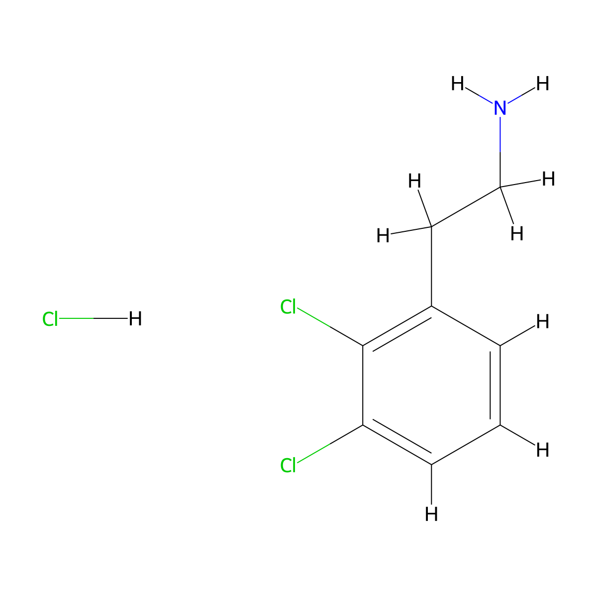2-(2,3-Dichlorophenyl)ethan-1-amine hydrochloride molecular structure, CAS 39959-85-8