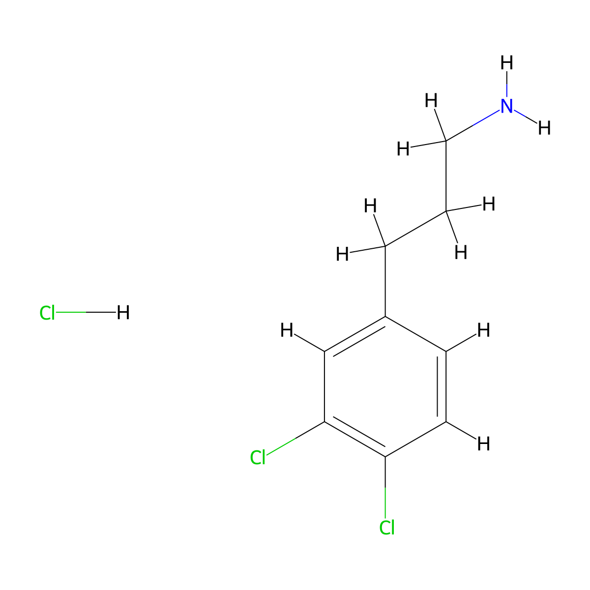 3-(3,4-Dichlorophenyl)propan-1-amine hydrochloride molecular structure, CAS 39959-89-2