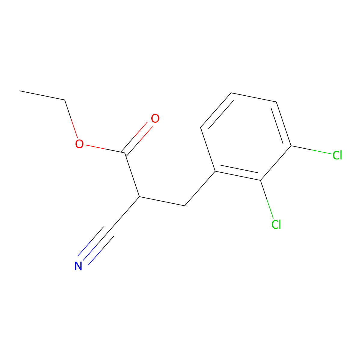 Ethyl 2-cyano-3-(2,3-dichlorophenyl)propanoate molecular structure, CAS 39959-98-3