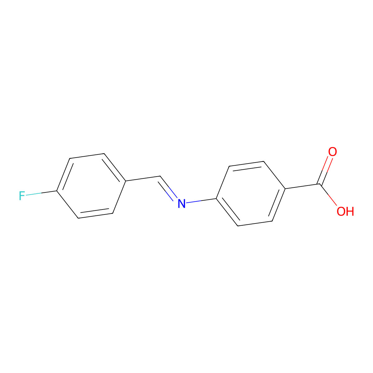 4-[(4-Fluorophenyl)methylideneamino]benzoic acid molecular structure, CAS 3996-25-6