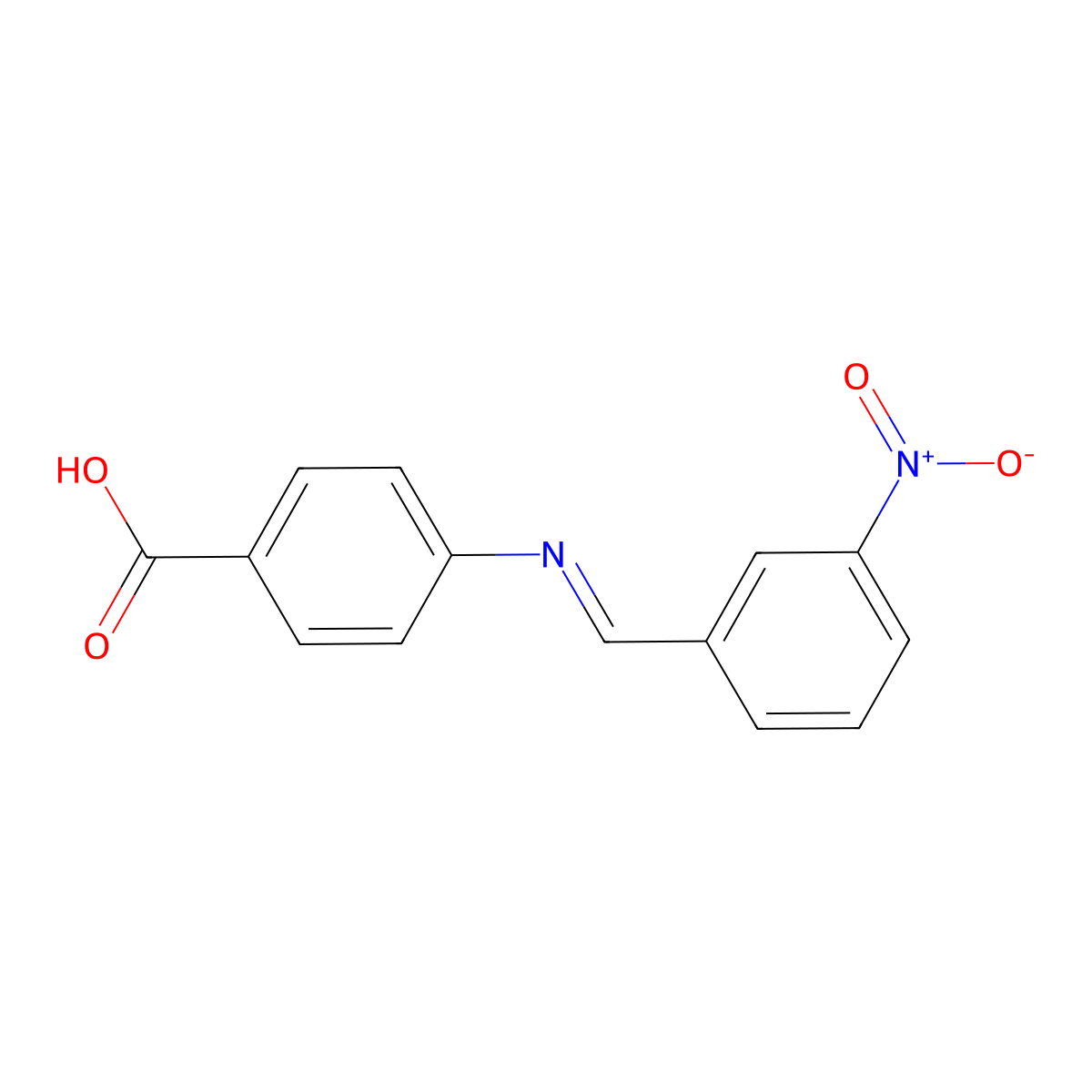Benzoic acid,4-[[(3-nitrophenyl)methylene]amino]- molecular structure, CAS 3996-28-9