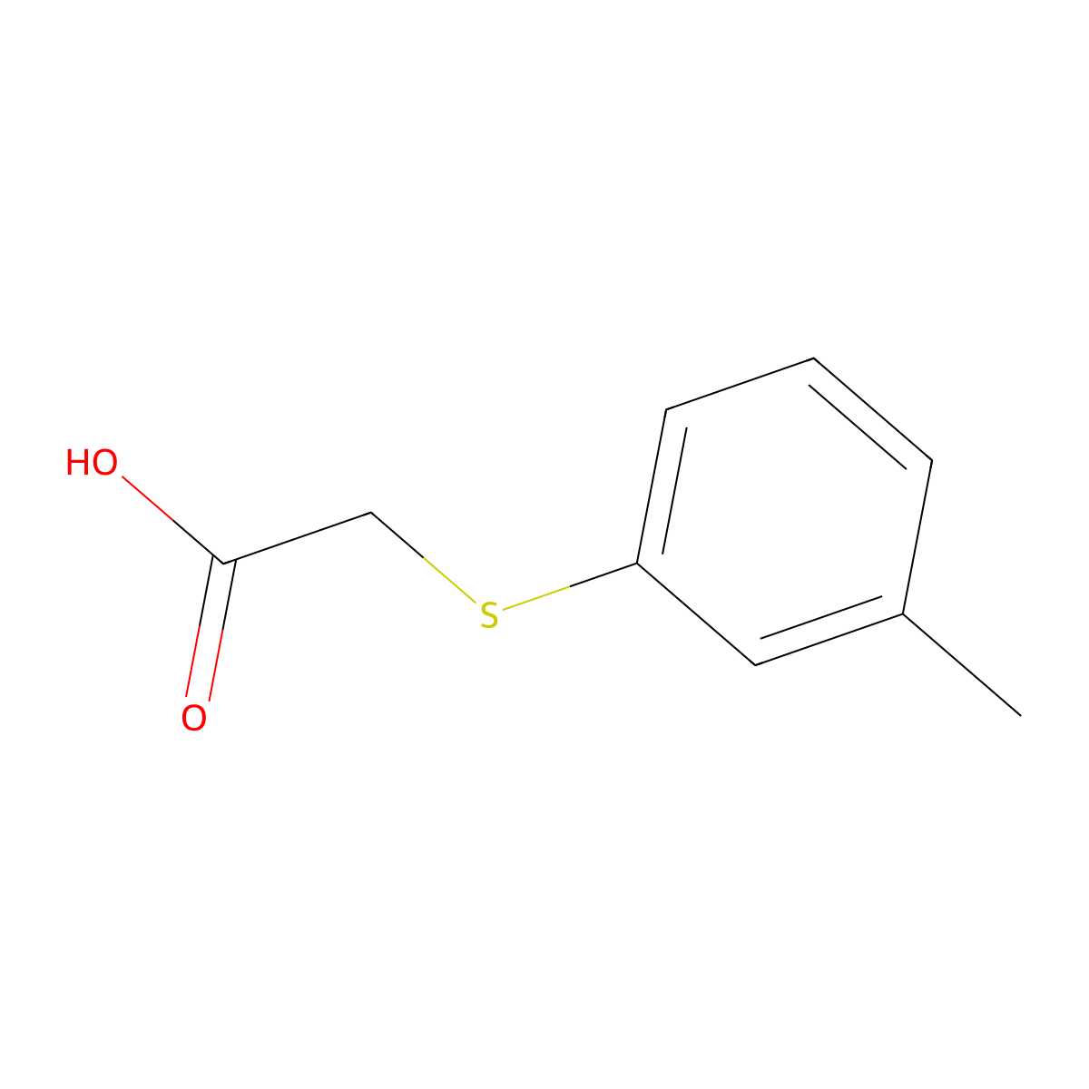(m-Tolylthio)-acetic acid molecular structure, CAS 3996-30-3