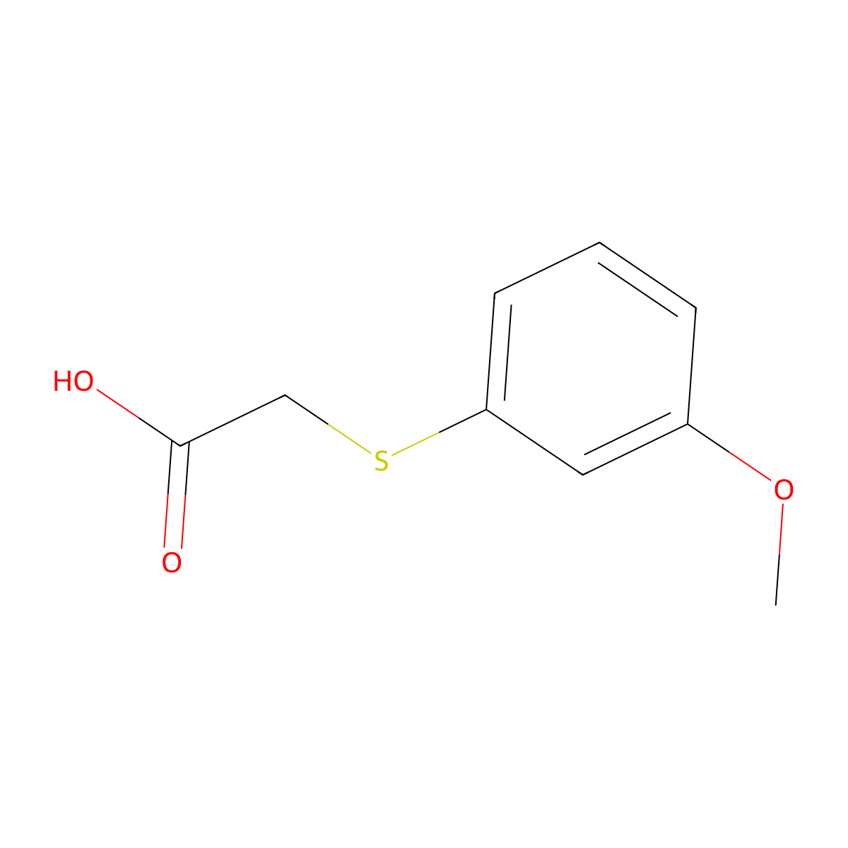 2-((3-Methoxyphenyl)sulfanyl)acetic acid molecular structure, CAS 3996-32-5