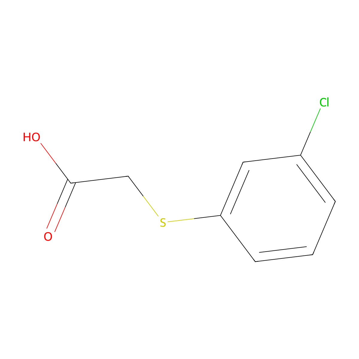 2-(3-Chlorophenylthio)acetic acid molecular structure, CAS 3996-38-1