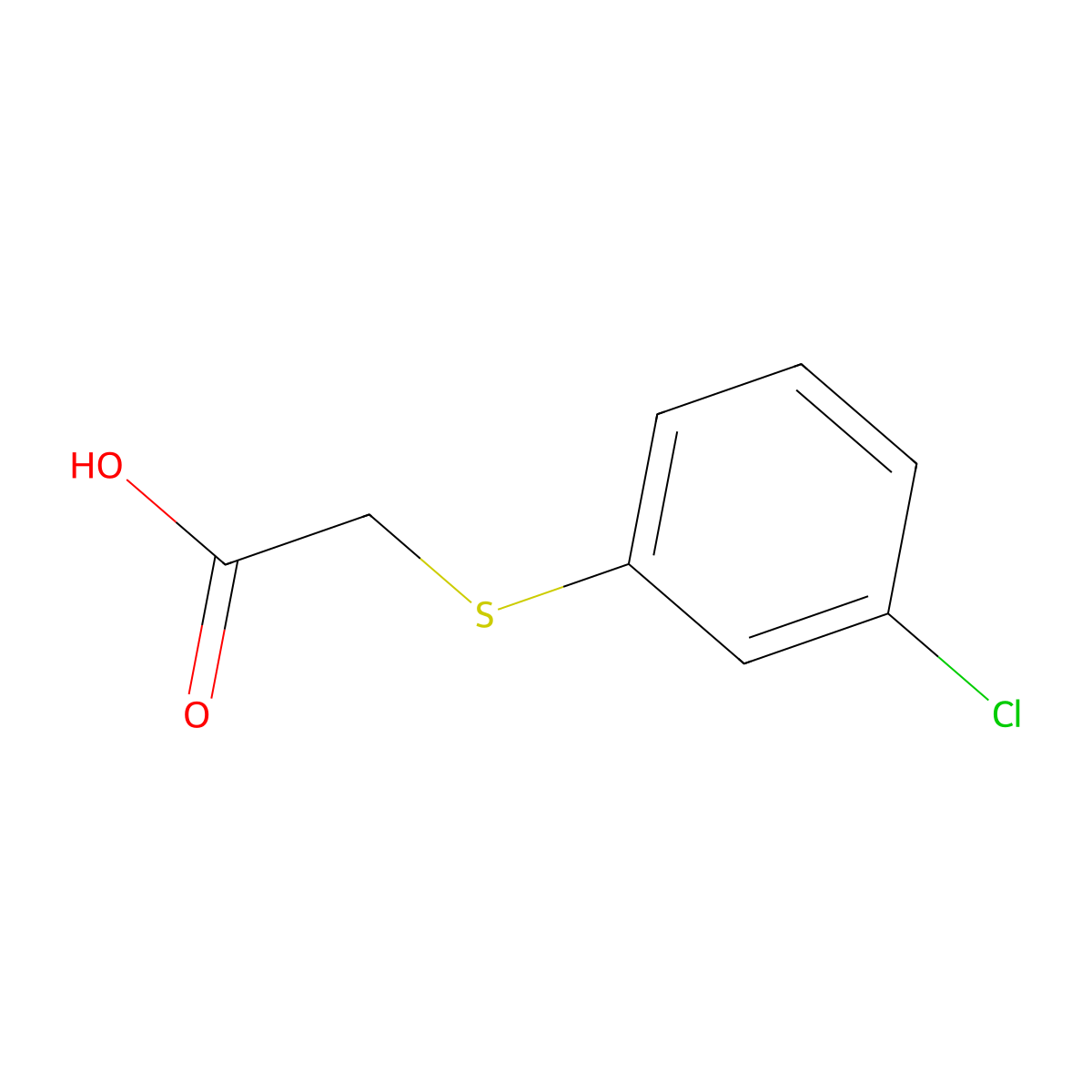 2-(3-Chlorophenylthio)acetic acid molecular structure, CAS 3996-38-1