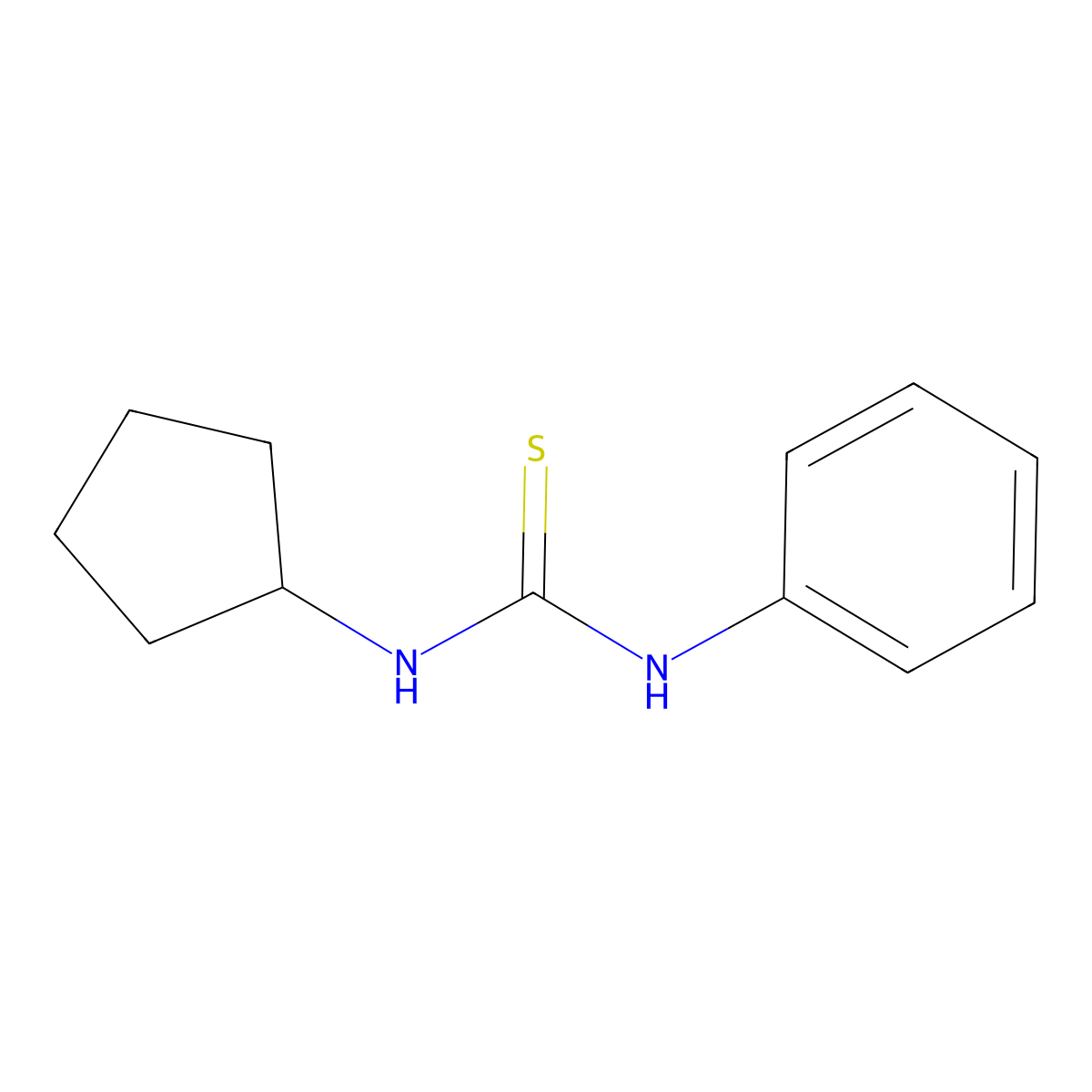 1-Cyclopentyl-3-phenylthiourea molecular structure, CAS 39964-24-4