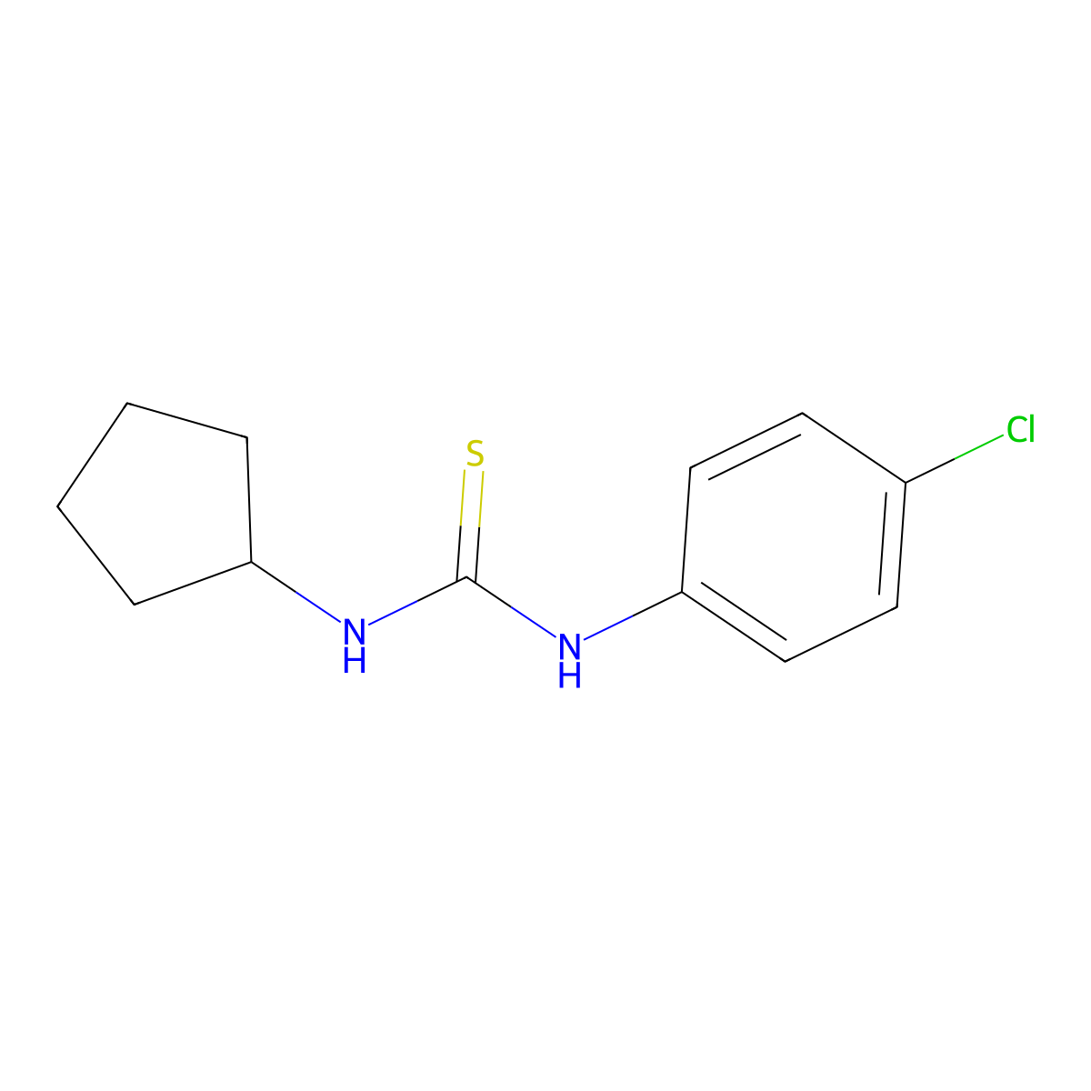 1-(4-Chlorophenyl)-3-cyclopentylthiourea molecular structure, CAS 39964-25-5
