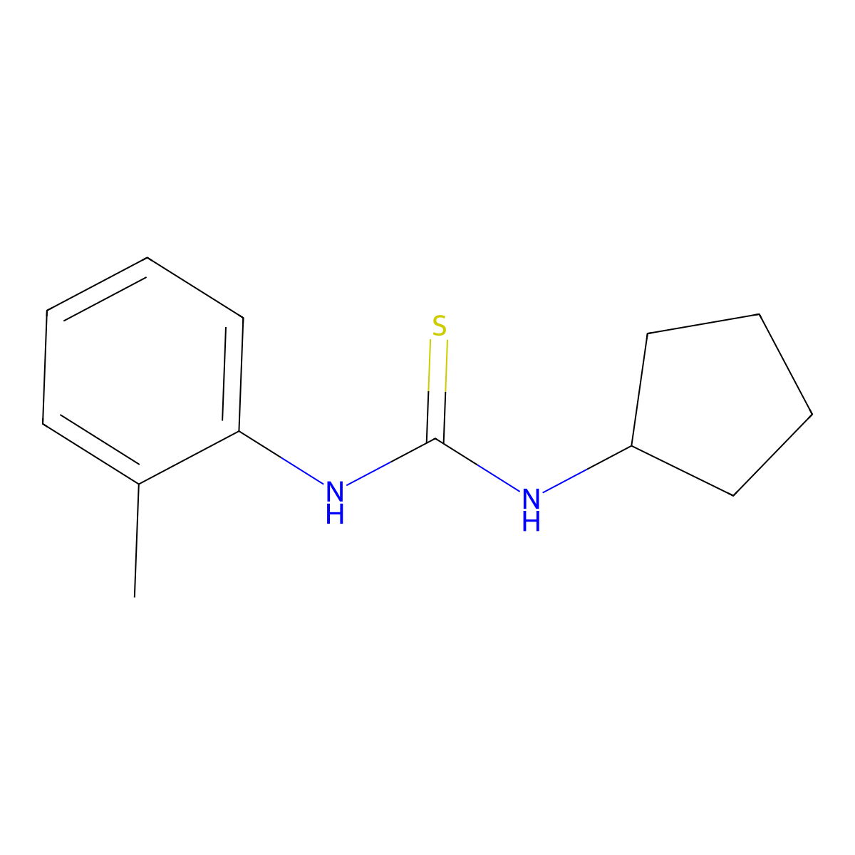 1-Cyclopentyl-3-(2-methylphenyl)thiourea molecular structure, CAS 39964-28-8