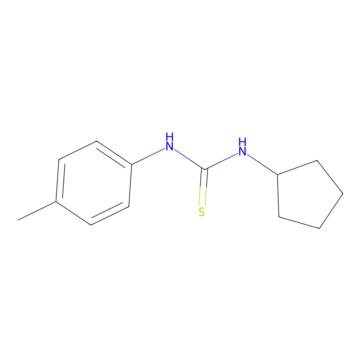 1-Cyclopentyl-3-(4-methylphenyl)thiourea molecular structure, CAS 39964-30-2