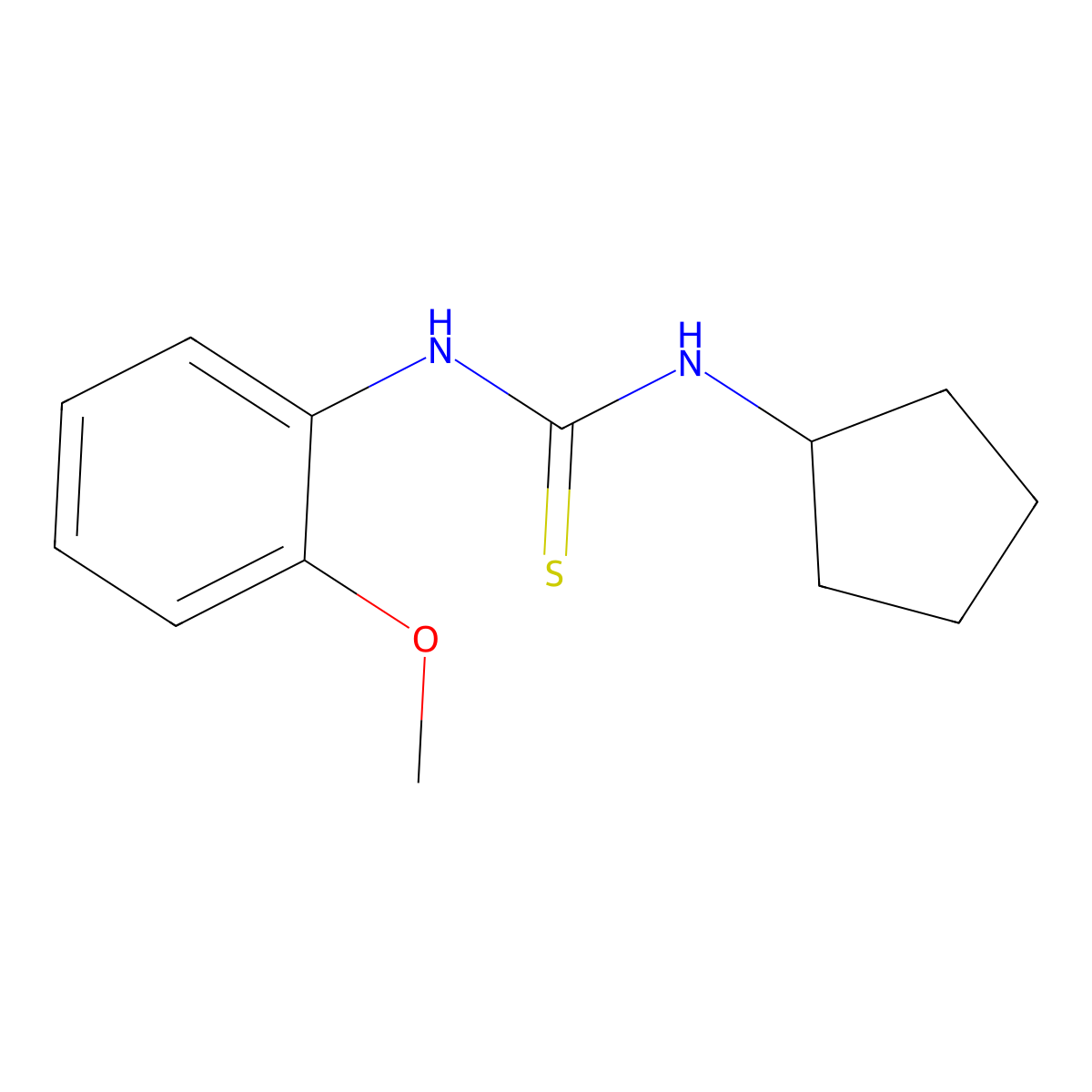 1-Cyclopentyl-3-(2-methoxyphenyl)thiourea molecular structure, CAS 39964-31-3