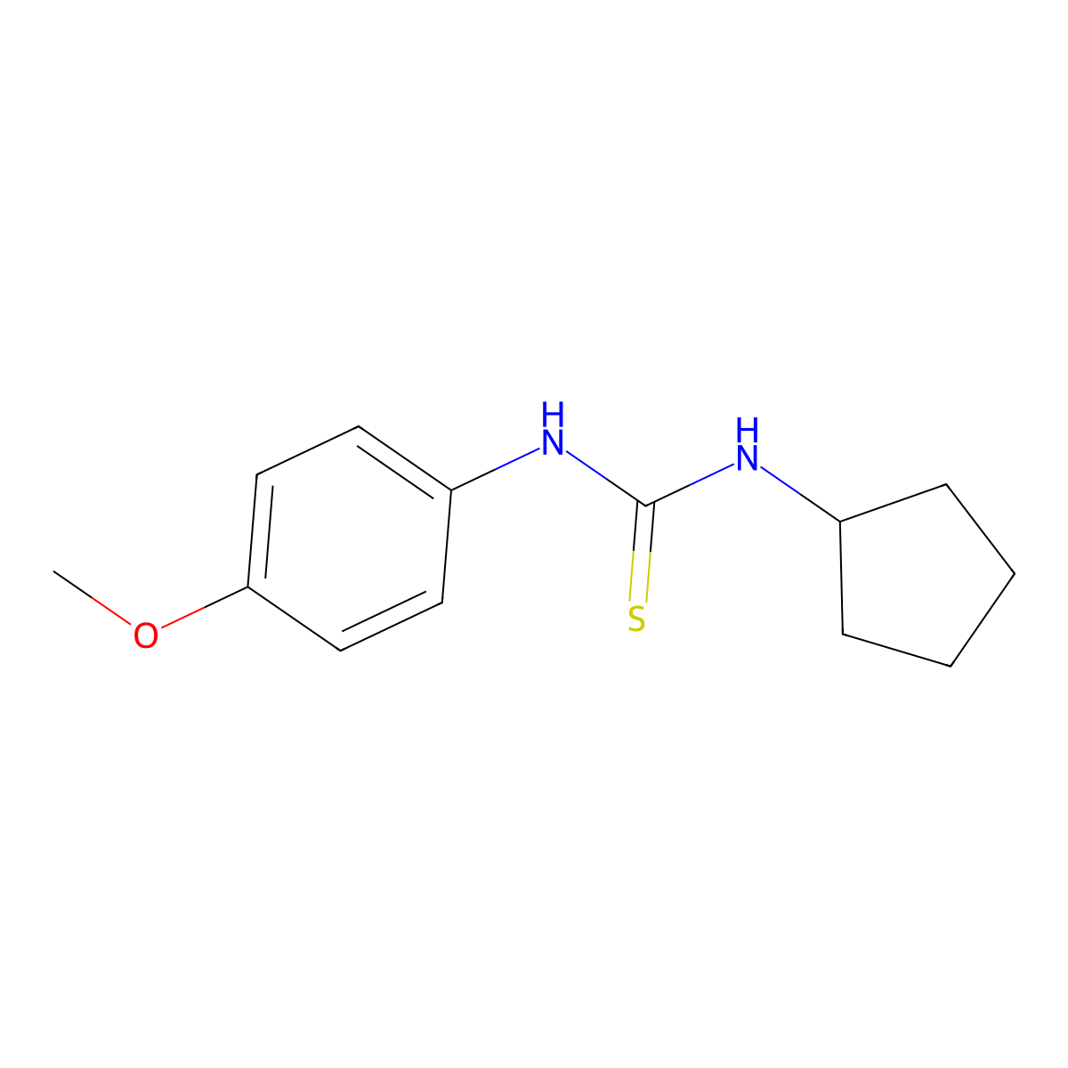 1-Cyclopentyl-3-(4-methoxyphenyl)thiourea molecular structure, CAS 39964-32-4