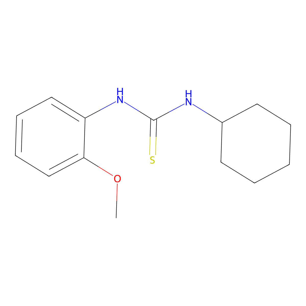 1-Cyclohexyl-3-(2-methoxyphenyl)thiourea molecular structure, CAS 39964-39-1