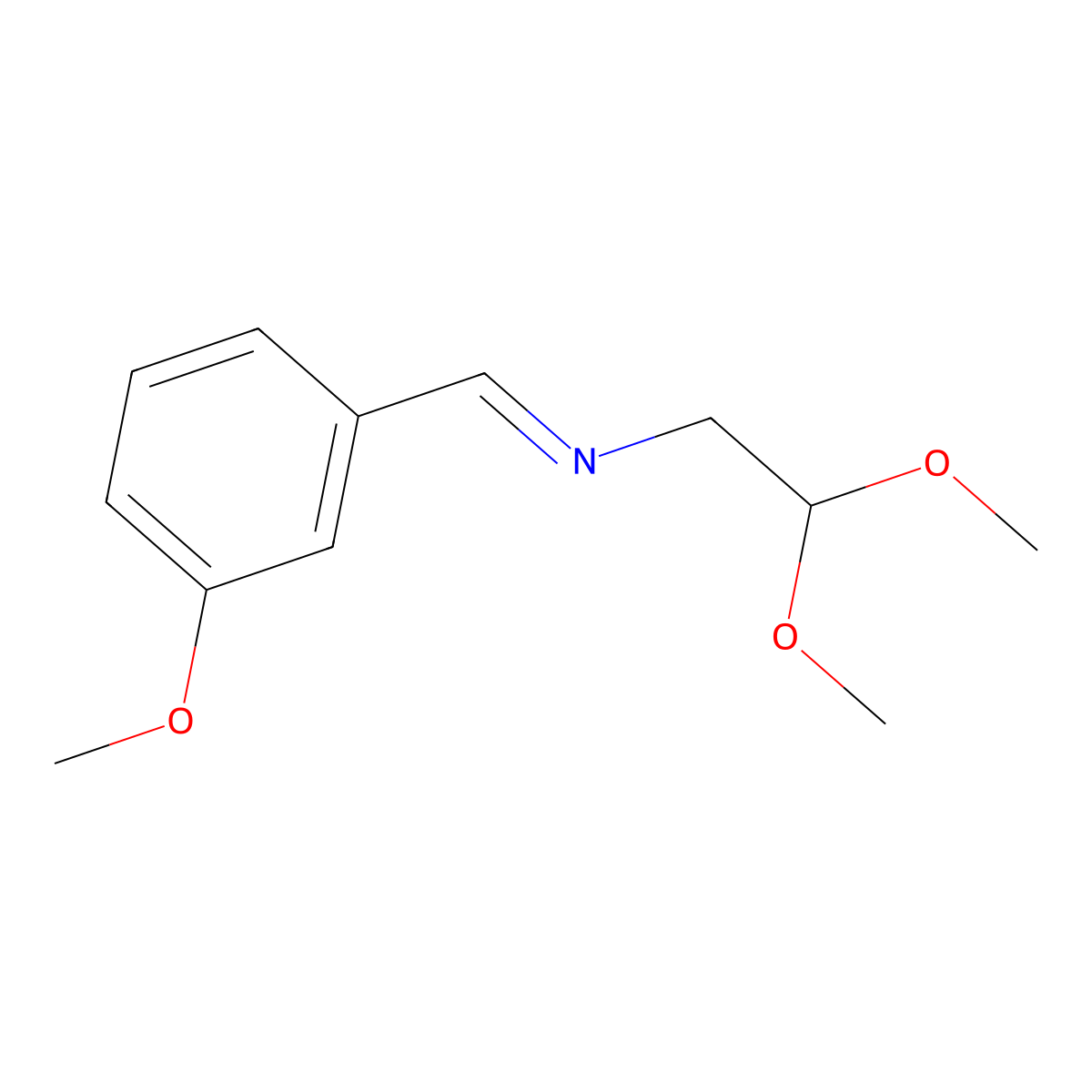 (E)-(2,2-dimethoxyethyl)[(3-methoxyphenyl)methylidene]amine molecular structure, CAS 39964-84-6