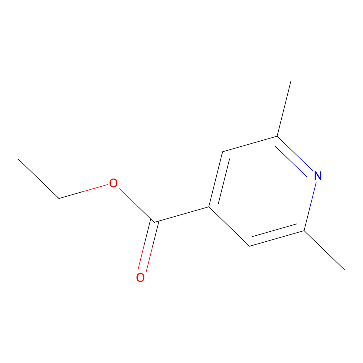 Ethyl 2,6-dimethylpyridine-4-carboxylate molecular structure, CAS 39965-80-5