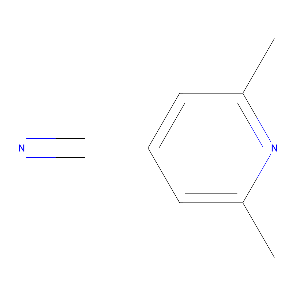 2,6-Dimethylpyridine-4-carbonitrile molecular structure, CAS 39965-81-6