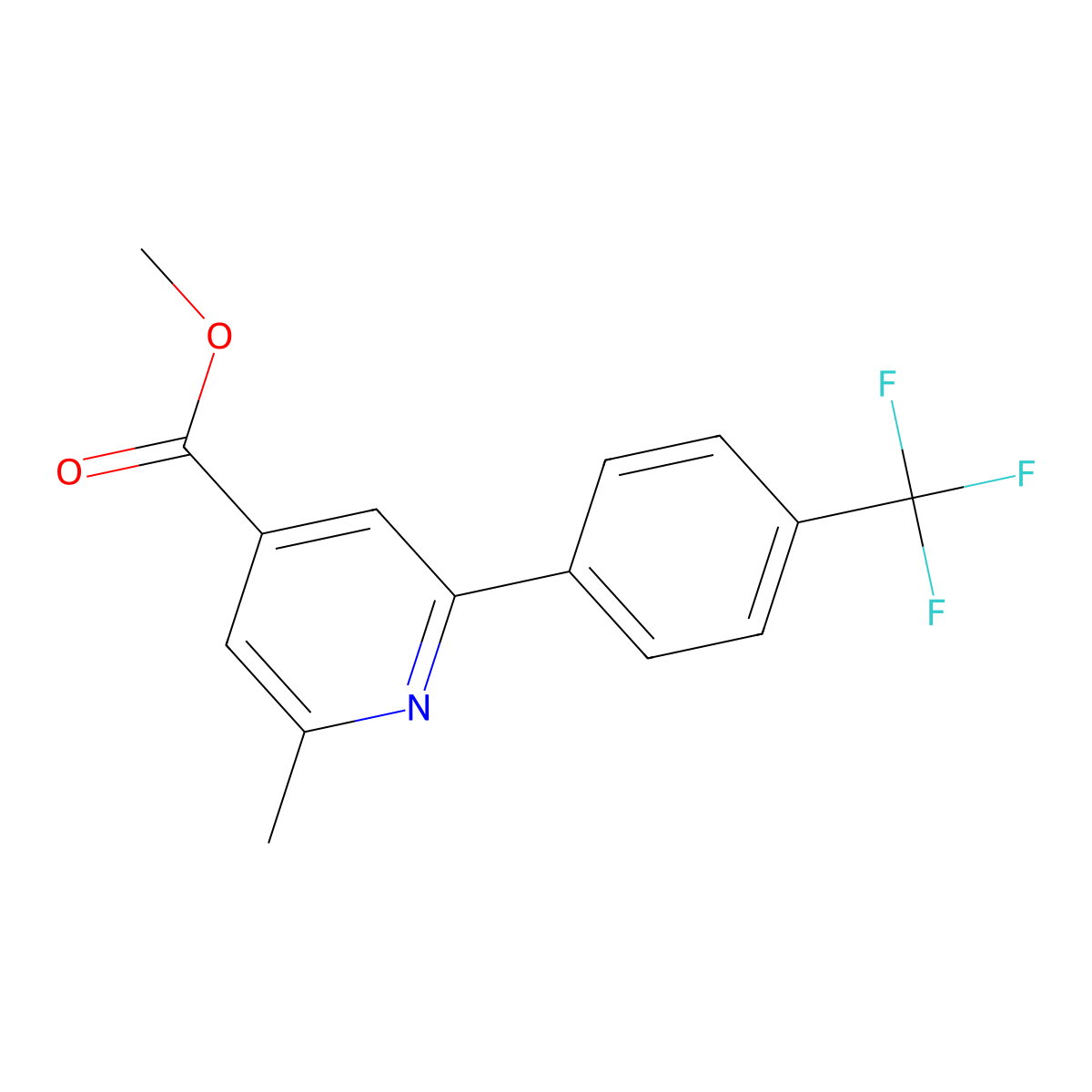 Methyl 2-methyl-6-(4-(trifluoromethyl)phenyl)isonicotinate molecular structure, CAS 39965-88-3