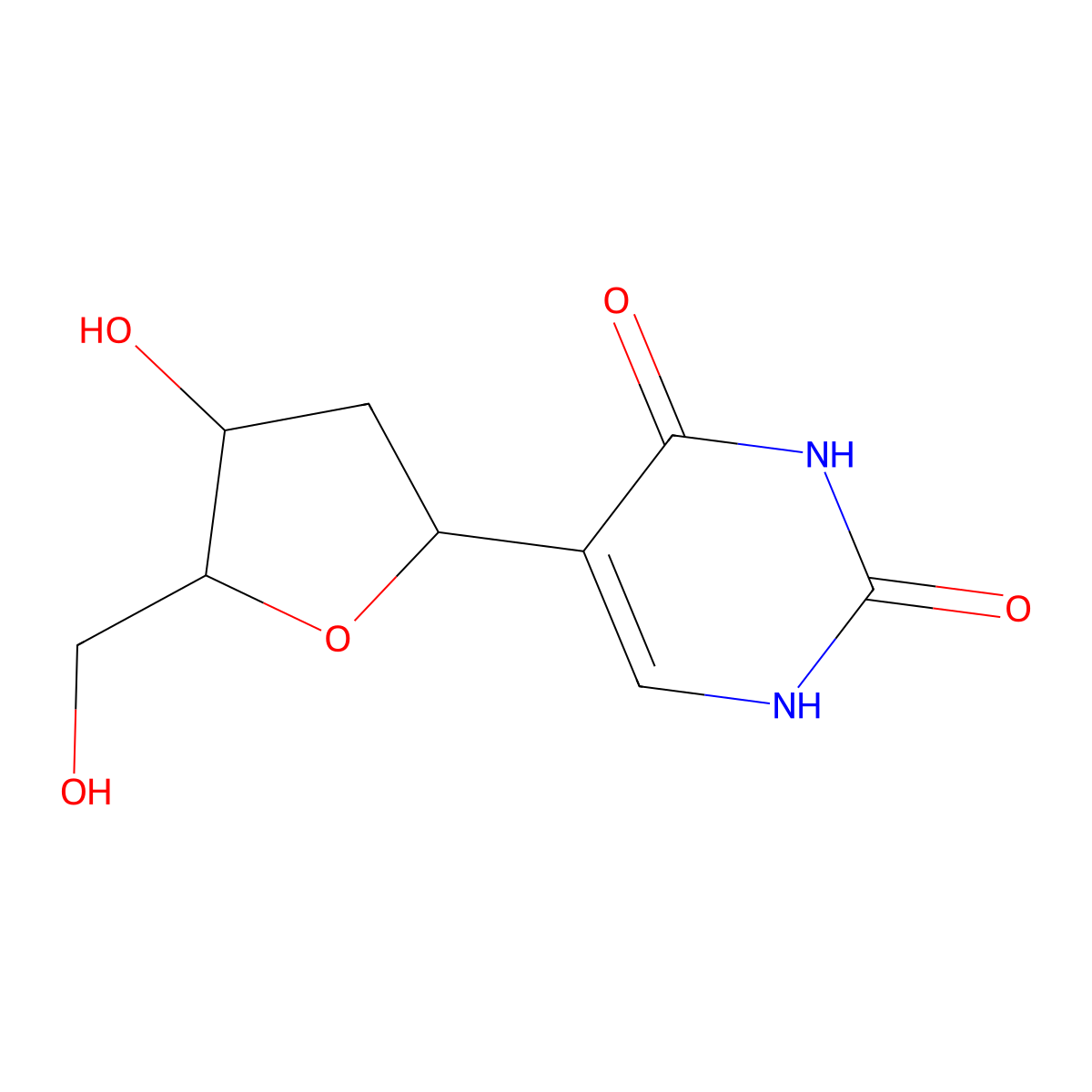 2'-Deoxypseudouridine molecular structure, CAS 39967-60-7