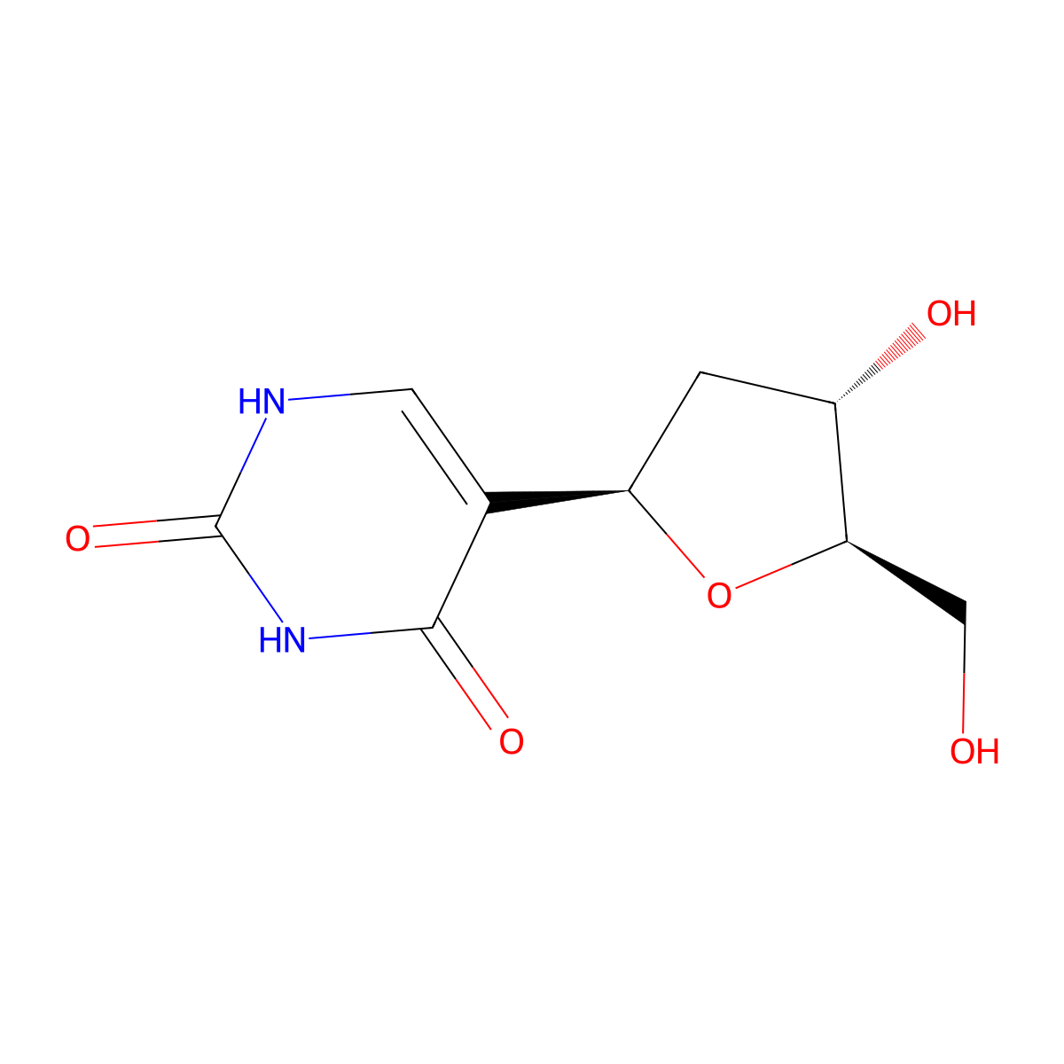 2'-Deoxypseudouridine molecular structure, CAS 39967-60-7