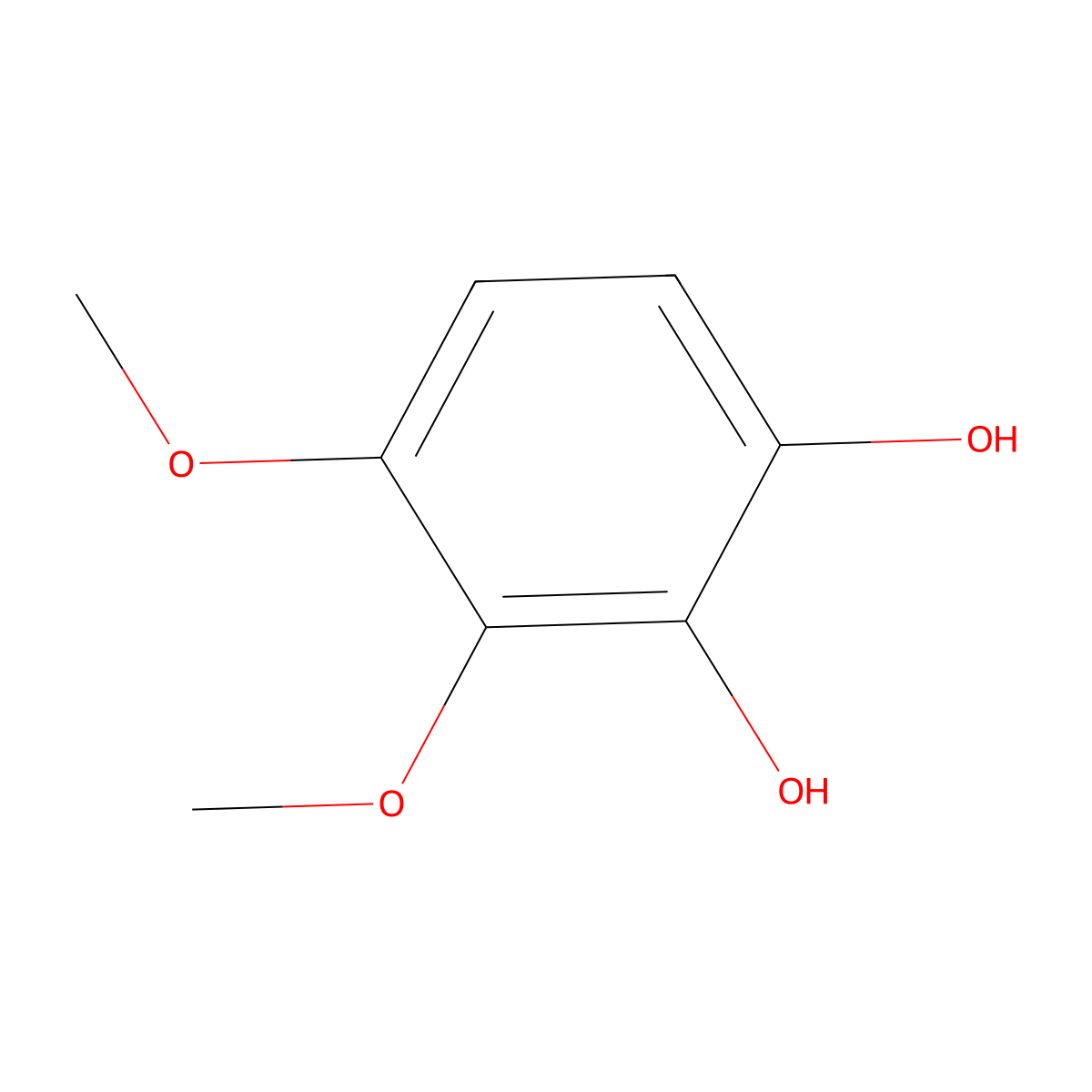 3,4-Dimethoxybenzene-1,2-diol molecular structure, CAS 3997-18-0
