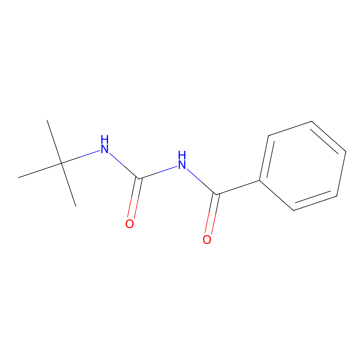 Benzamide, N-(((1,1-dimethylethyl)amino)carbonyl)- molecular structure, CAS 39970-08-6