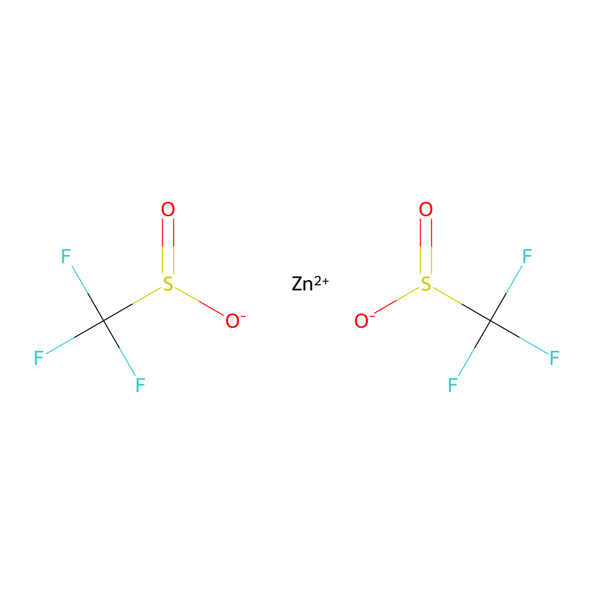 Bis(((trifluoromethyl)sulfinyl)oxy)zinc molecular structure, CAS 39971-65-8