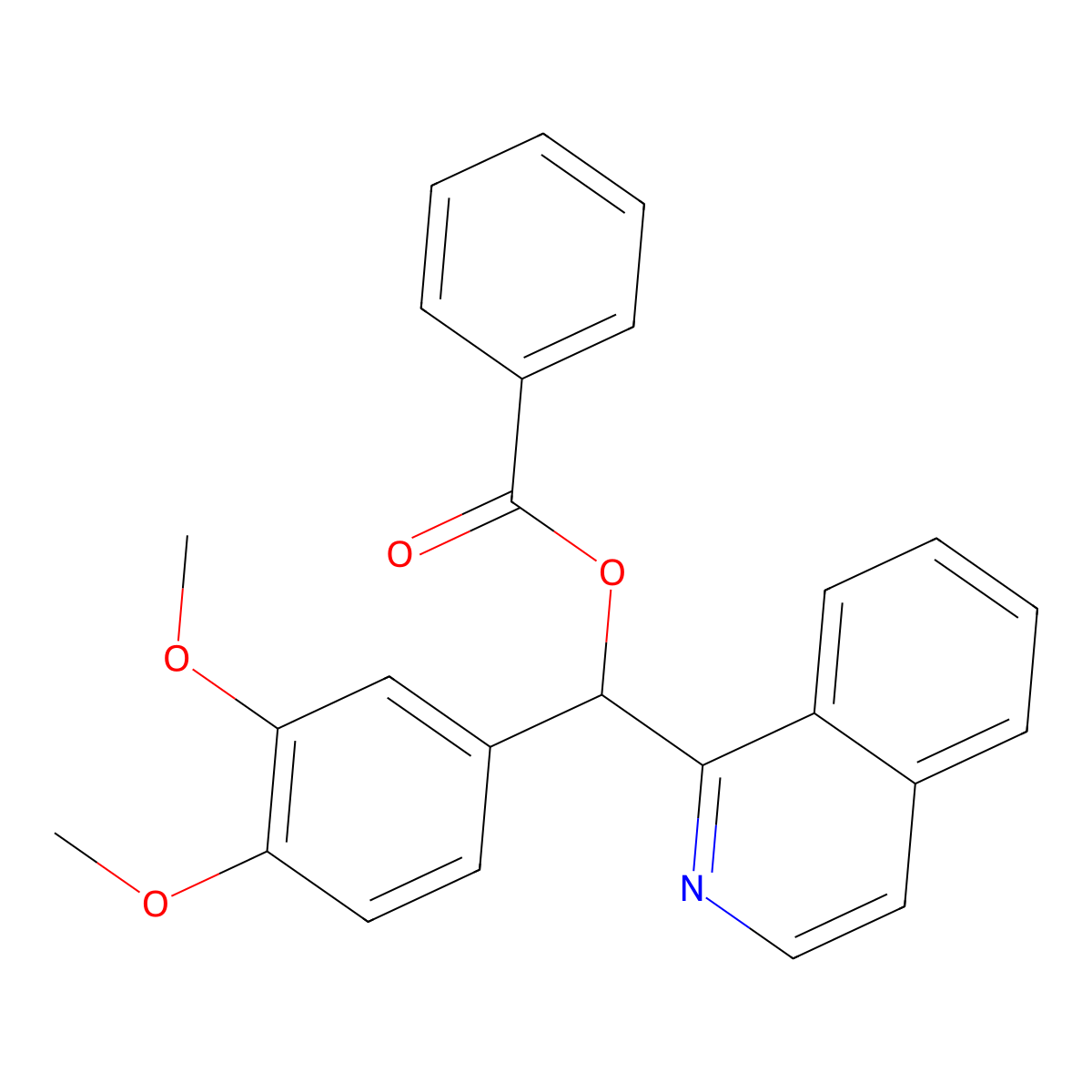 (3,4-Dimethoxyphenyl)(isoquinolin-1-yl)methyl benzoate molecular structure, CAS 39971-70-5