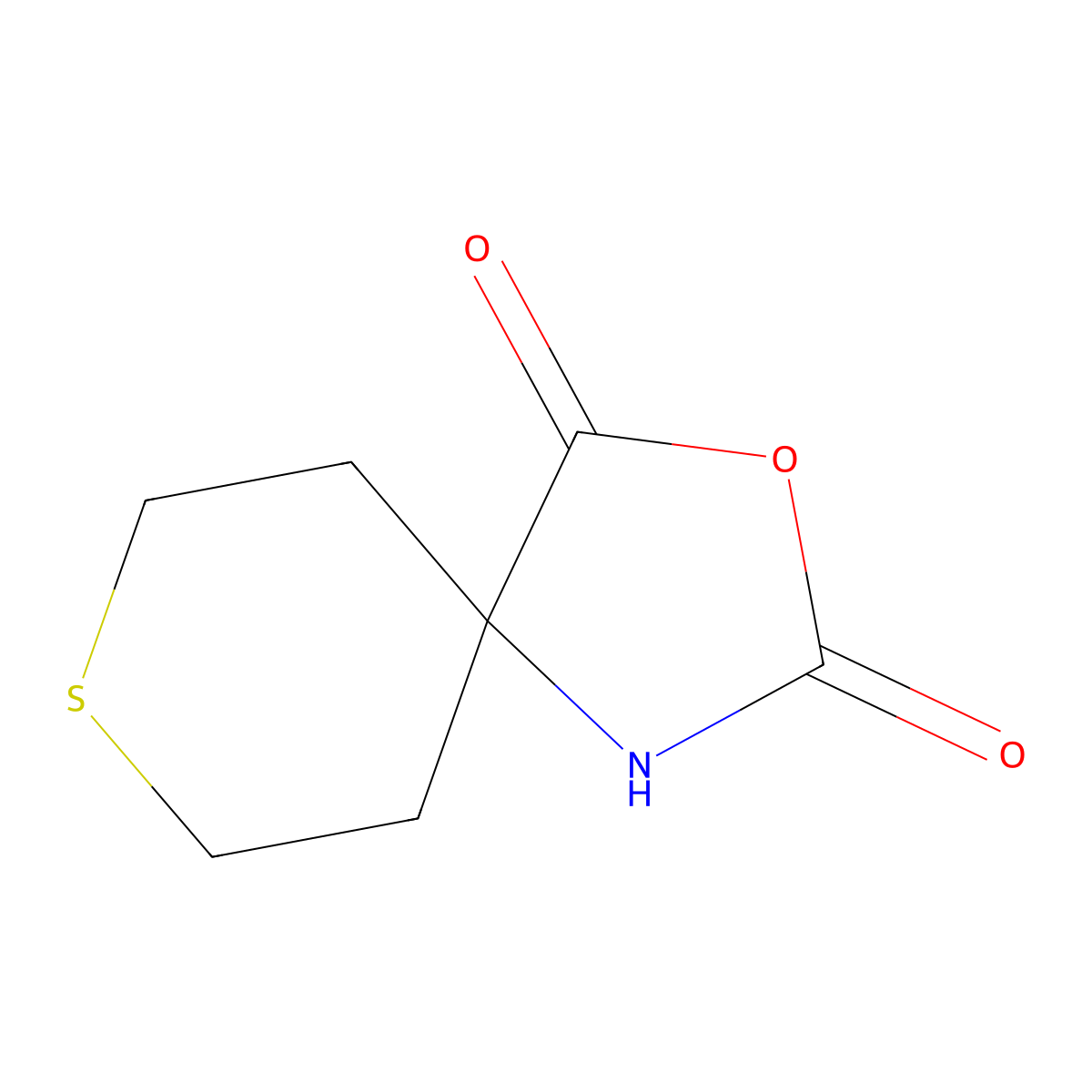 3-Oxa-8-thia-1-azaspiro[4.5]decane-2,4-dione molecular structure, CAS 39974-66-8