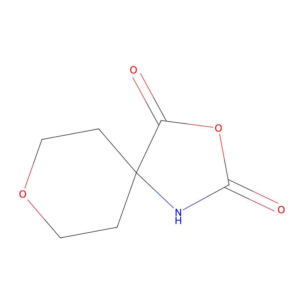 3,8-Dioxa-1-azaspiro[4.5]decane-2,4-dione molecular structure, CAS 39974-68-0