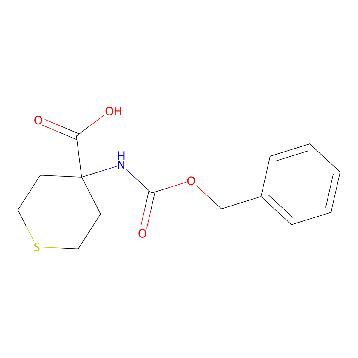 4-{[(Benzyloxy)carbonyl]amino}thiane-4-carboxylic acid molecular structure, CAS 39974-69-1