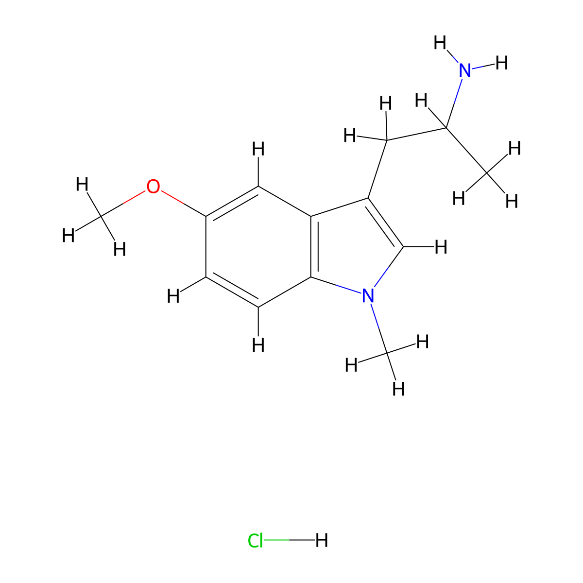 2-(5-Methoxy-1-methyl-1H-indol-3-YL)-1-methyl-ethylamine hydrochloride molecular structure, CAS 39974-98-6