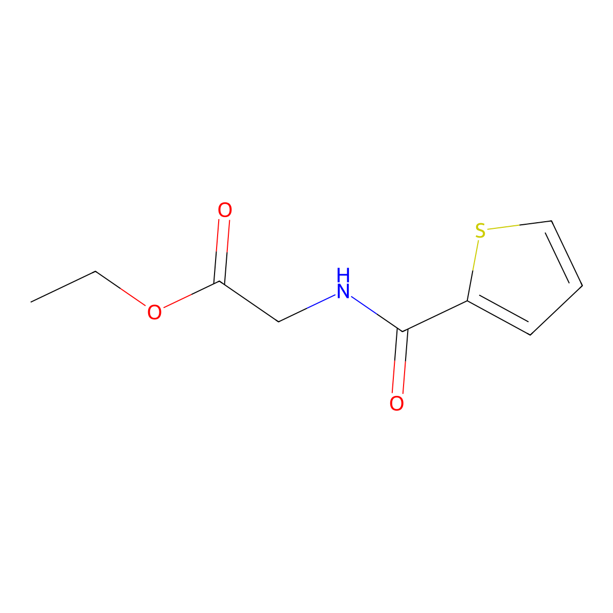 Ethyl N-(thiophene-2-carbonyl)glycinate molecular structure, CAS 39978-25-1