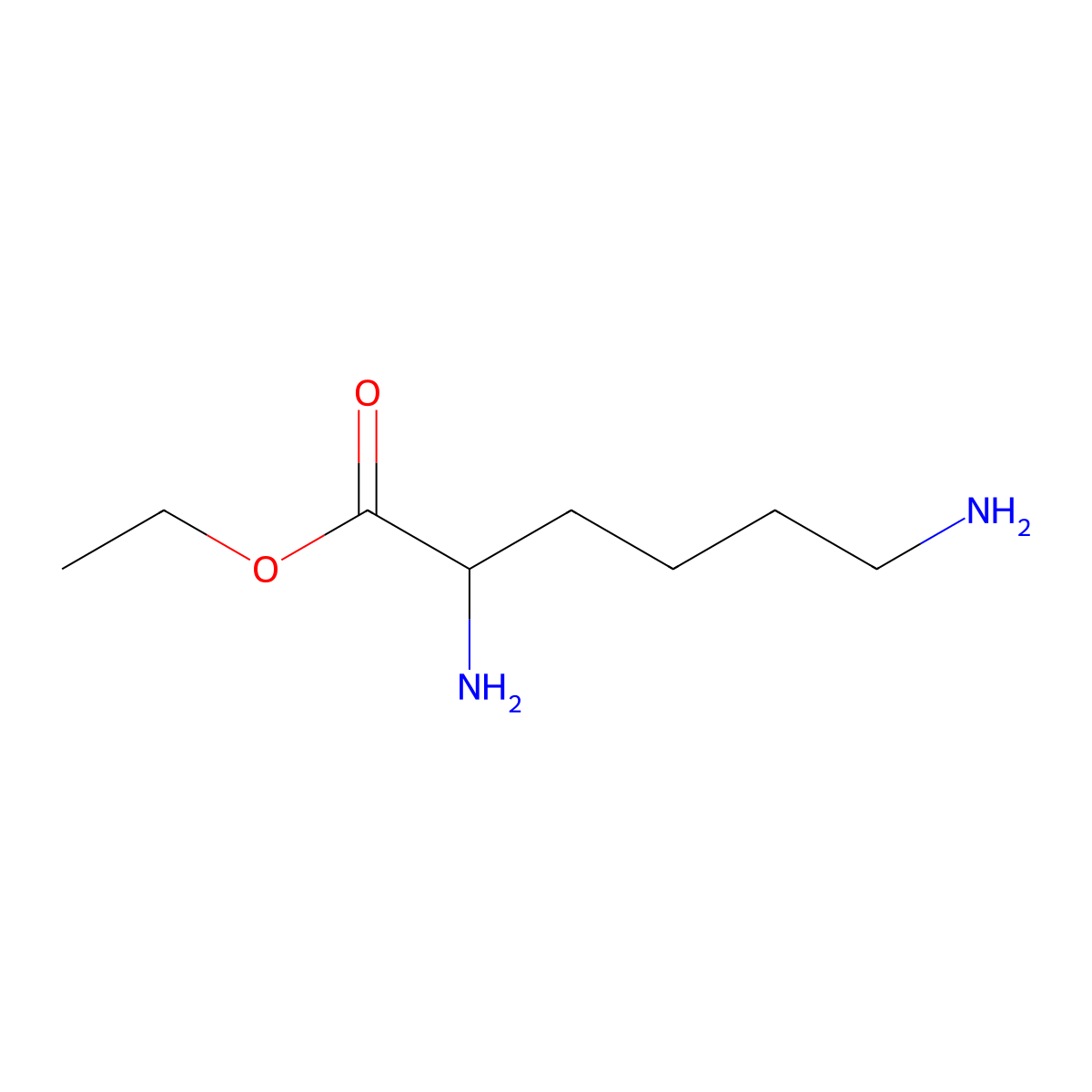 Ethyl 2,6-diaminohexanoate molecular structure, CAS 39978-33-1