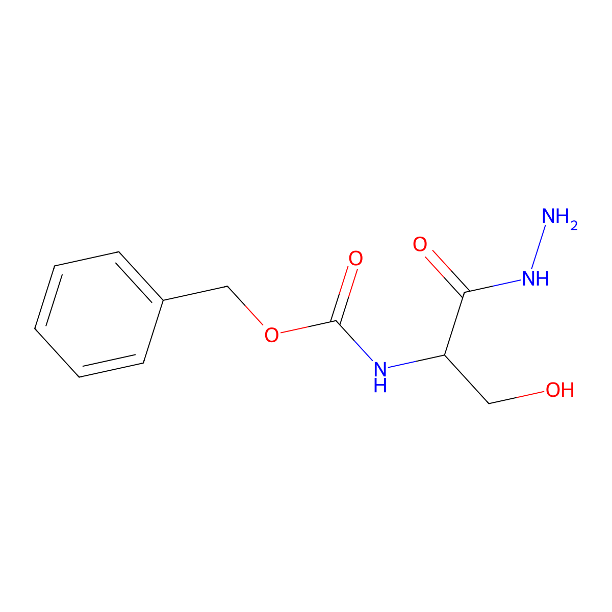 benzyl N-[1-(hydrazinecarbonyl)-2-hydroxyethyl]carbamate molecular structure, CAS 39978-41-1