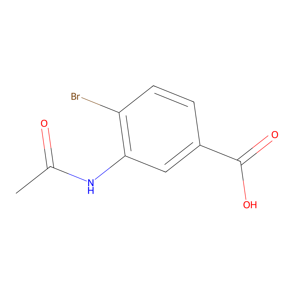 4-Bromo-3-acetamidobenzoic acid molecular structure, CAS 39978-85-3