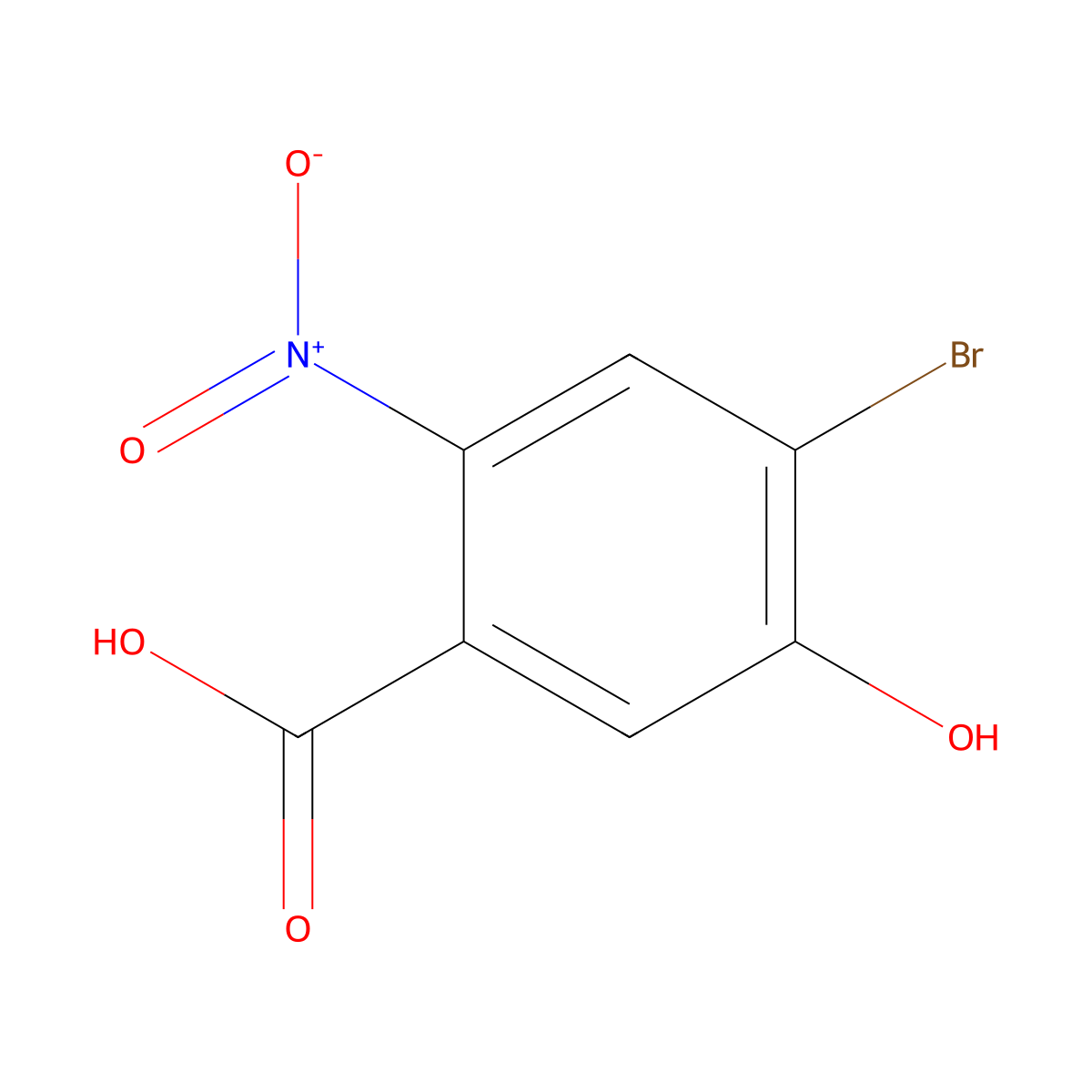 4-Bromo-5-hydroxy-2-nitrobenzoic acid molecular structure, CAS 39978-90-0