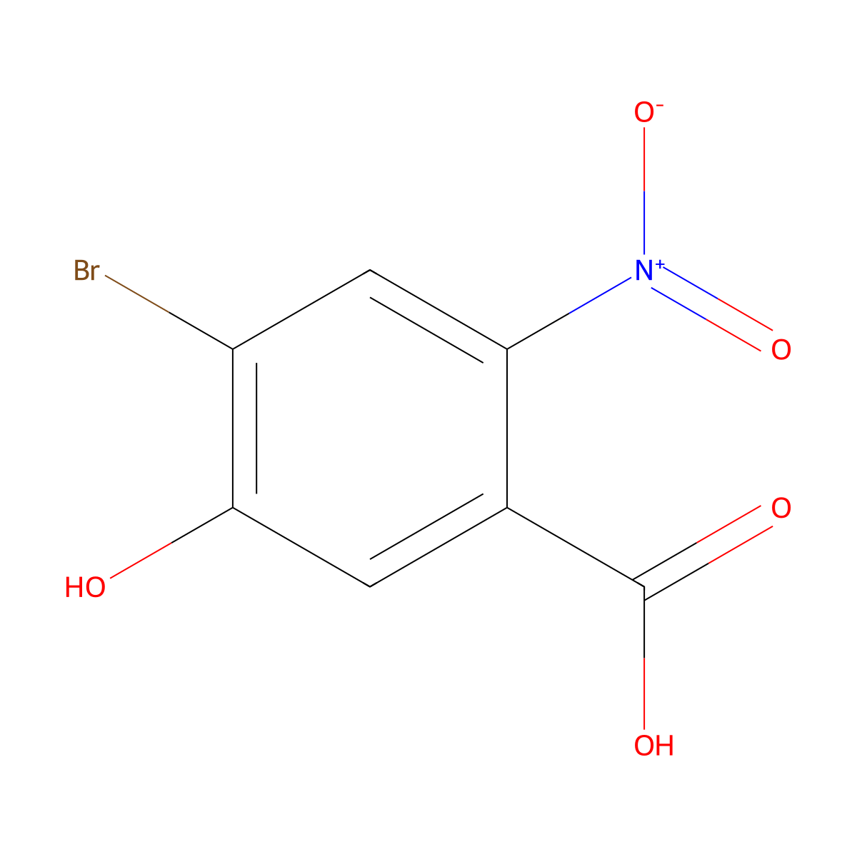 4-Bromo-5-hydroxy-2-nitrobenzoic acid molecular structure, CAS 39978-90-0