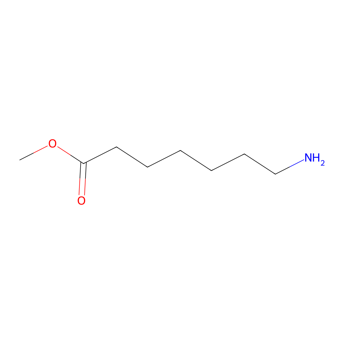 Methyl 7-aminoheptanoate molecular structure, CAS 39979-08-3