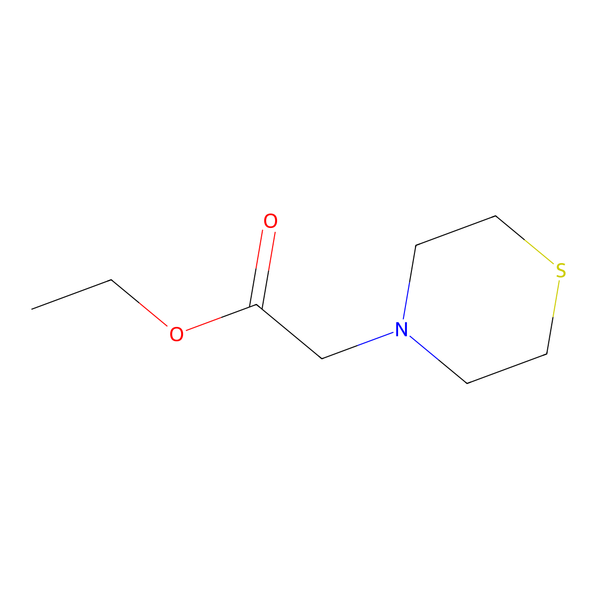 Ethyl thiomorpholin-4-ylacetate molecular structure, CAS 39981-80-1