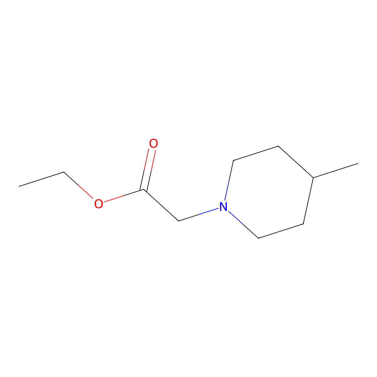 Ethyl (4-methylpiperidin-1-yl)acetate molecular structure, CAS 39981-81-2