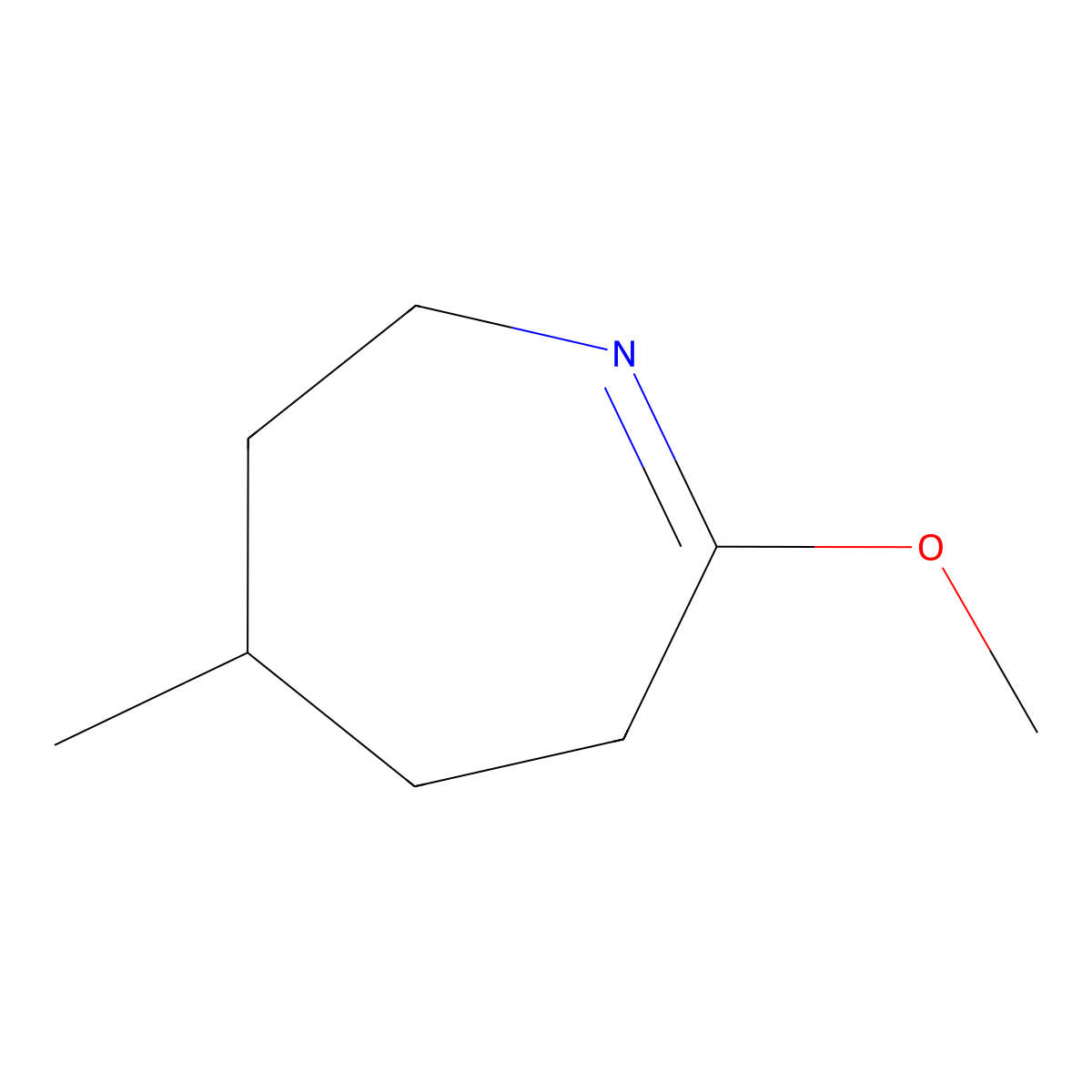 7-methoxy-4-methyl-3,4,5,6-tetrahydro-2H-azepine molecular structure, CAS 39985-26-7