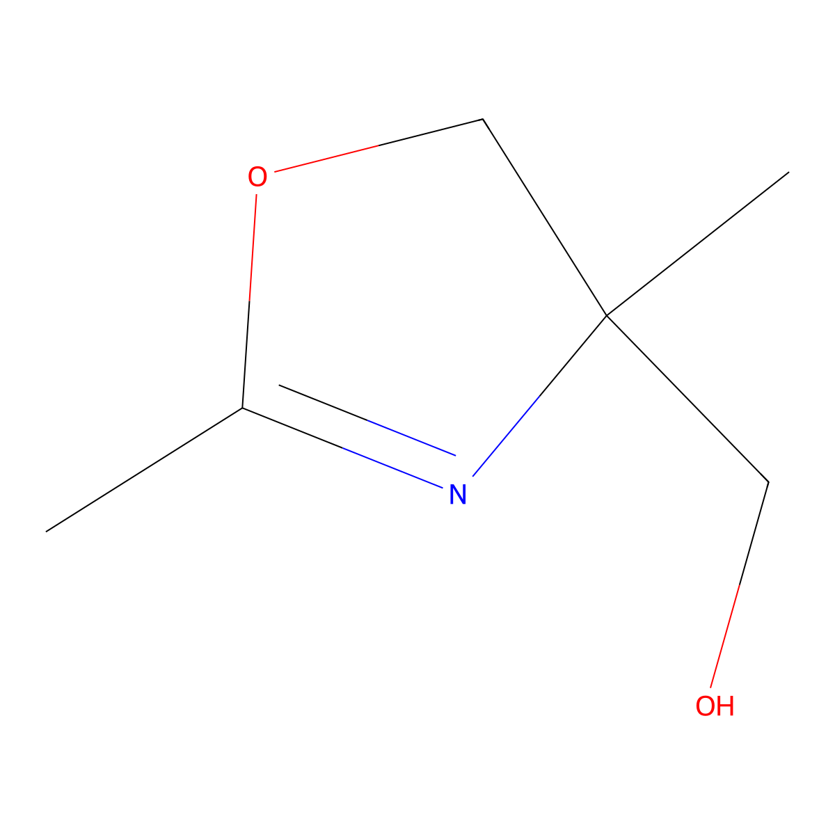 4-Oxazolemethanol, 4,5-dihydro-2,4-dimethyl- molecular structure, CAS 39986-37-3