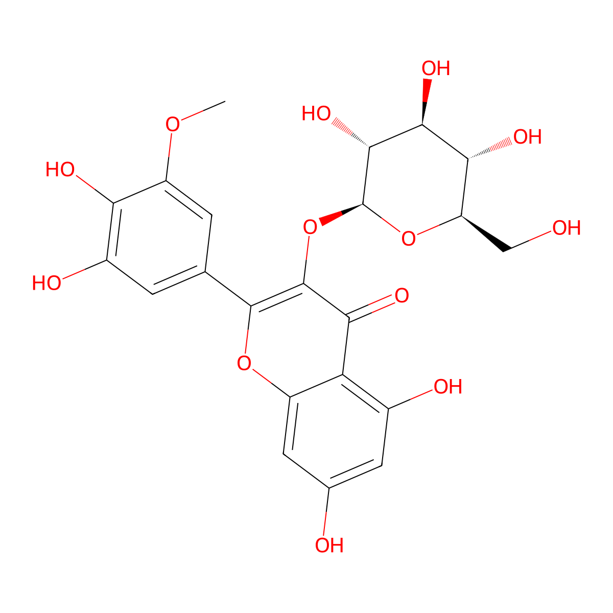 Laricitrin 3-glucoside molecular structure, CAS 39986-90-8