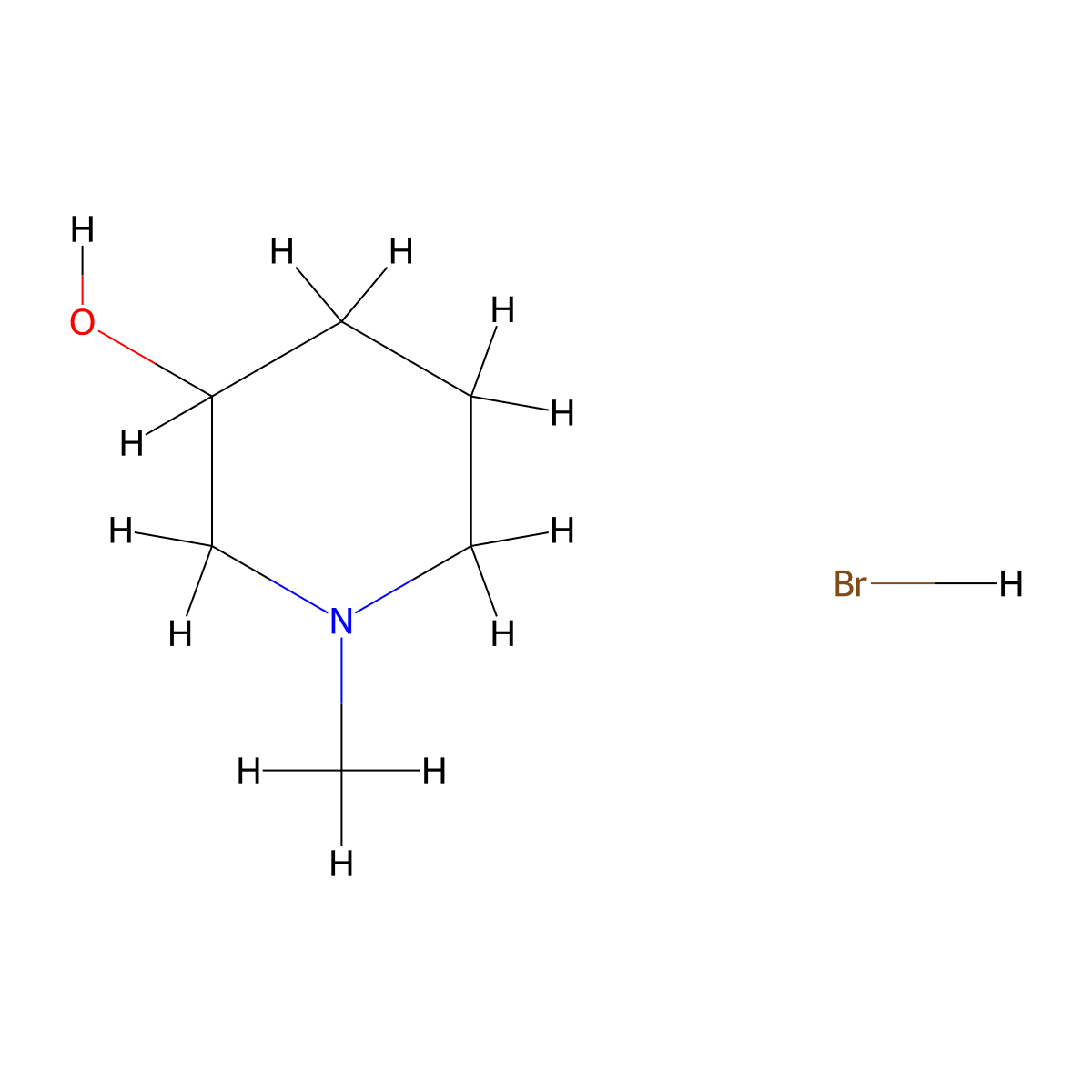 3-Hydroxy-1-methylpiperidine Hydrobromide molecular structure, CAS 39993-41-4