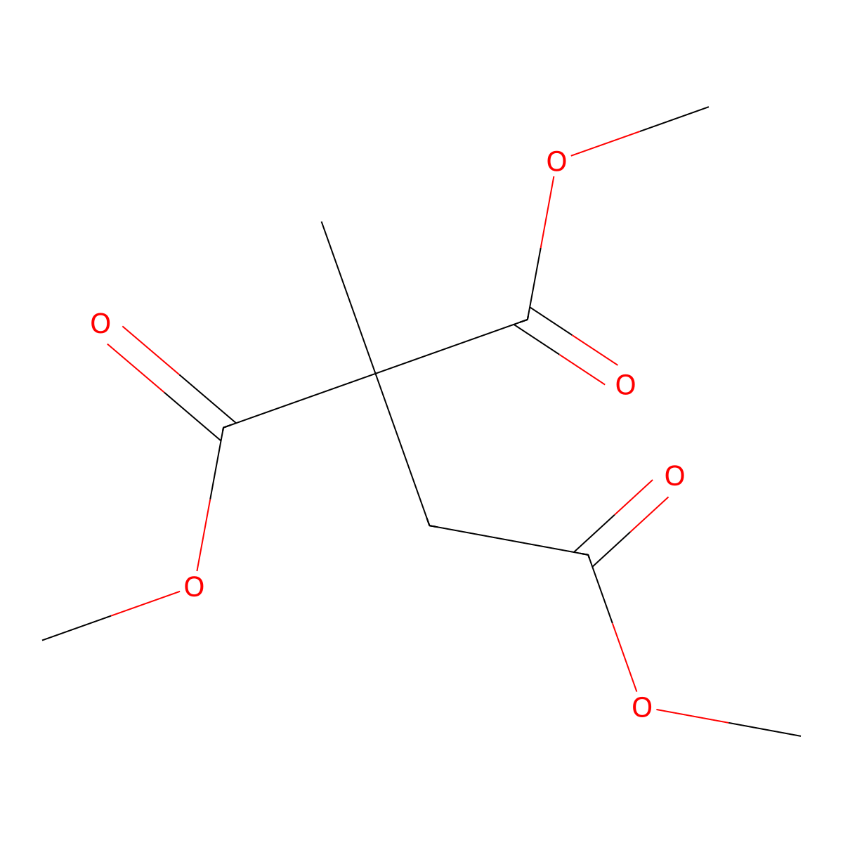 Trimethyl propane-1,2,2-tricarboxylate molecular structure, CAS 39994-40-6